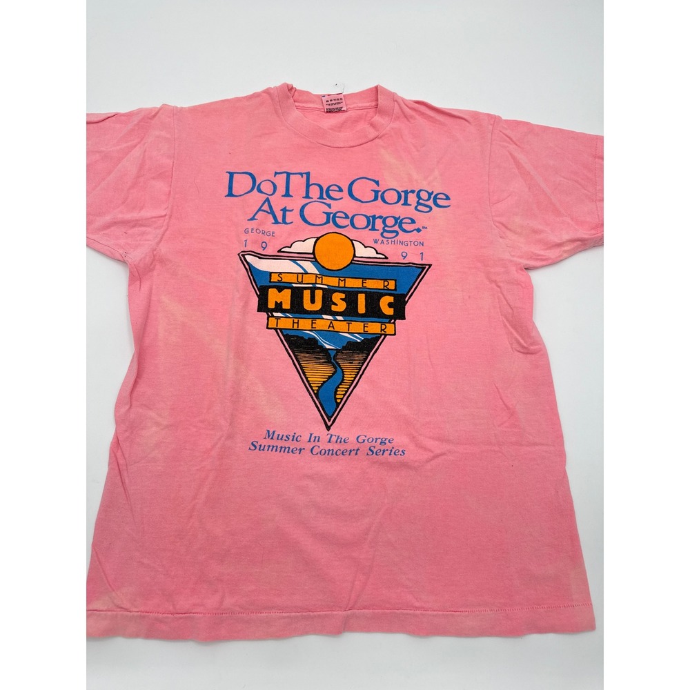 Vintage 1991 Do The Gorge At George Music Theater T-Shirt Pink Large 90s Concert